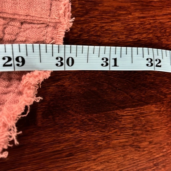 Pink Lily Womens Shirt L Rust Long Sleeves Button Up Raw Seams Pocket Cotton EUC - Picture 13 of 14